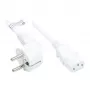 Virtakaapeli suojakosketinpistoke tyyppi E+F (CEE 7/7, kulma) - C13 (suora), valkoinen, 1,50 mm², 10 m, Good Connections® (P0130-W100)