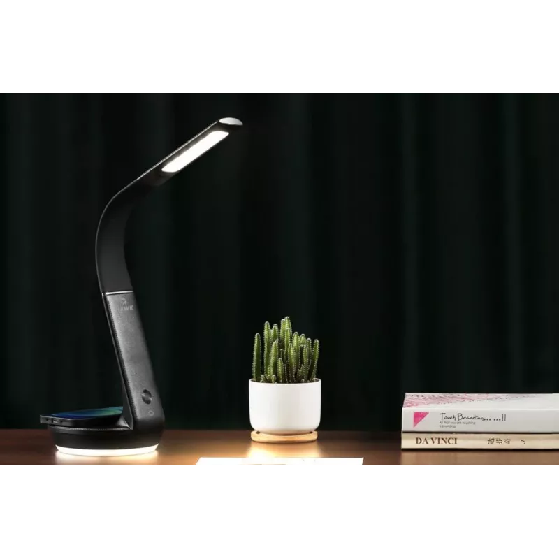 Pöytävalaisin Hawk HW-LAMP02 musta – himmennettävä, säädettävä varsi