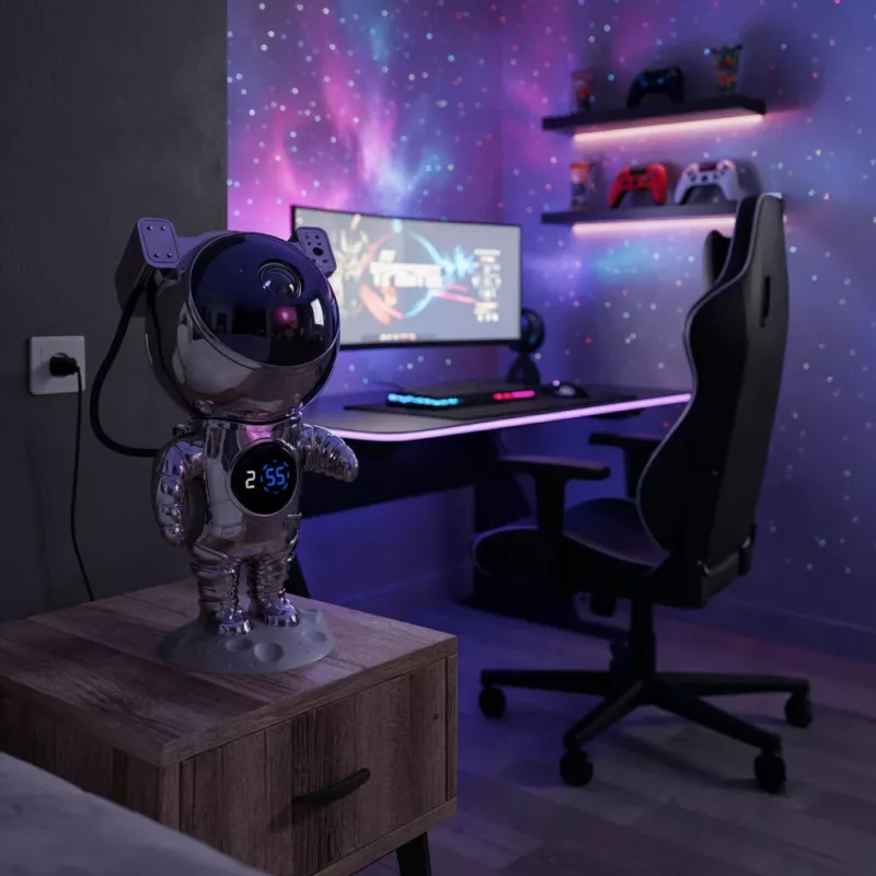 Hawk HW-STAR02 astronautti-tähtiprojektori kellolla Ghrome Edition