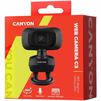 CANYON web-kamera C3 HD 720p musta