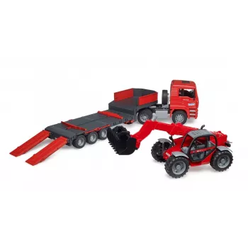 Ajoneuvosetti BRUDER MAN TGA kuorma-auto ja Manitou-kuormaaja
