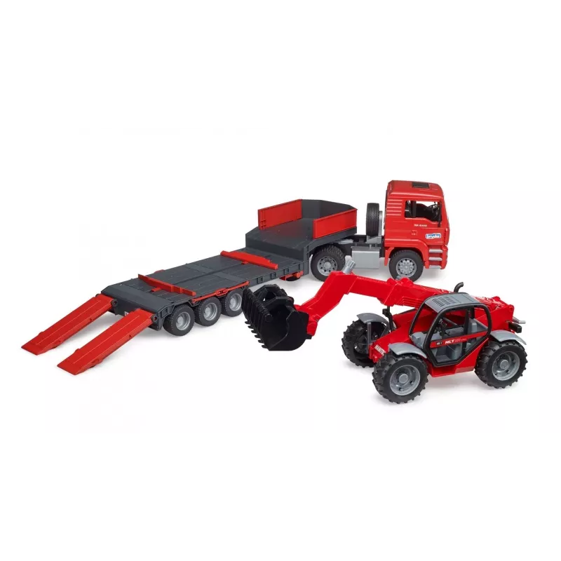 Ajoneuvosetti BRUDER MAN TGA kuorma-auto ja Manitou-kuormaaja