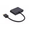 Gembird A-HDMIM-HDMIFVGAF-01 sovitin HDMI-uros – HDMI-naaras + VGA-naaras, ääni ja virtaliitäntä