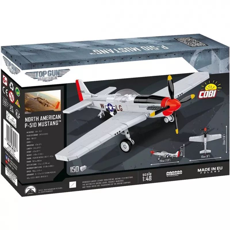 COBI 5847 Top Gun Maverick P-51D Mustang 150 palaa