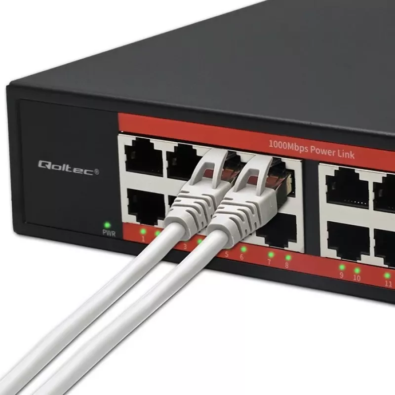 Verkkokytkin QOLTEC 52364 — Gigabit Ethernet PoE 16xRJ45, 2xSFP