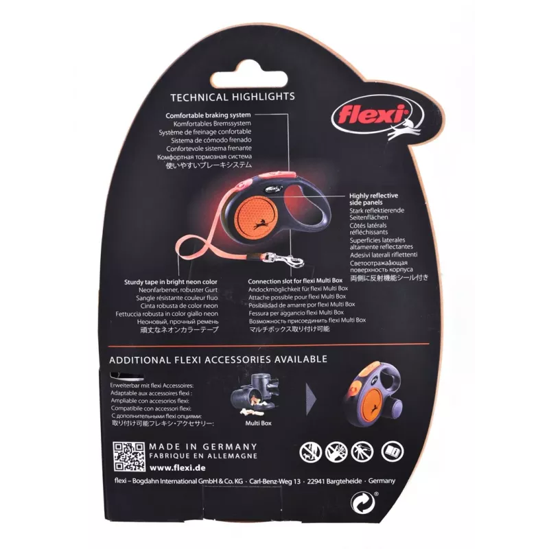 FLEXI uusi Neon M - automaattinen koiran flexi - 5 m