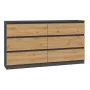 Lipasto Top e Shop M6 140 ANT/ART, 6 laatikkoa, antrasiitti tammi, 1380×750×400 mm