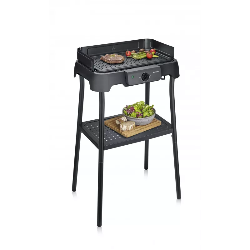 Severin PG 8596 pöytäsähkögrilli, 2000 W, suorakaiteen muotoinen ritilä, musta, kiertosäädin