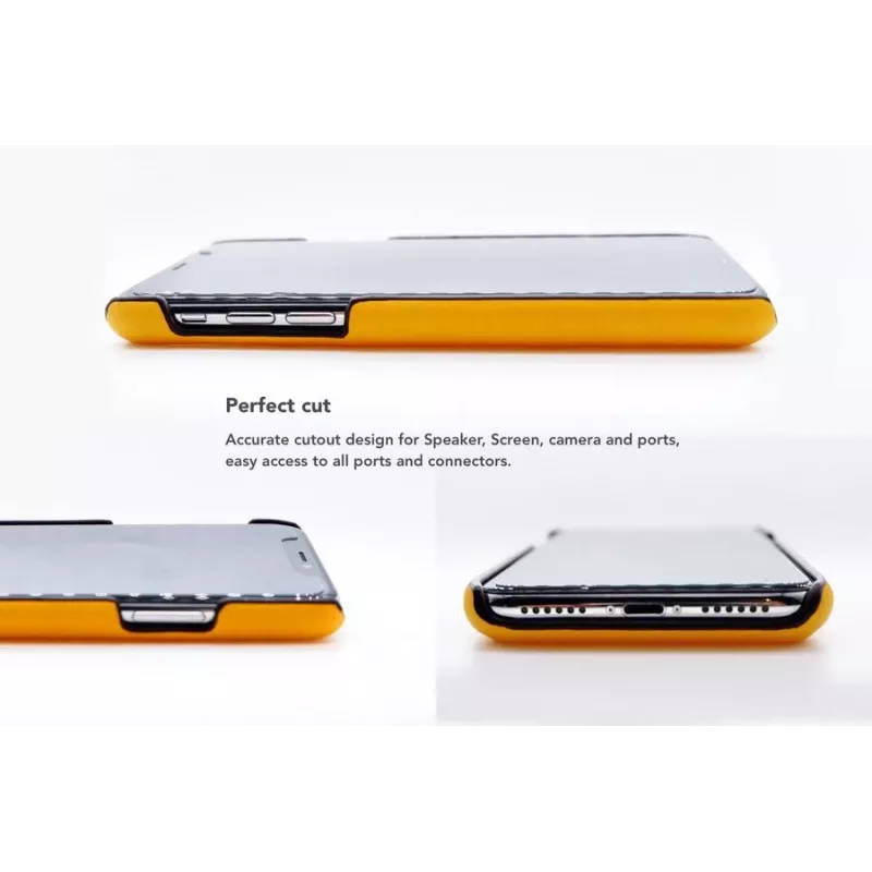 Puhelinkotelo VixFox iPhone X/XS, sinapinkeltainen, korttipaikallinen takakuori