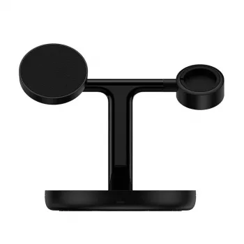 Baseus Swan 3-in-1 langaton magneettinen latausteline 20W musta universaali versio (sisältää: USB Type-C 3A 1m)