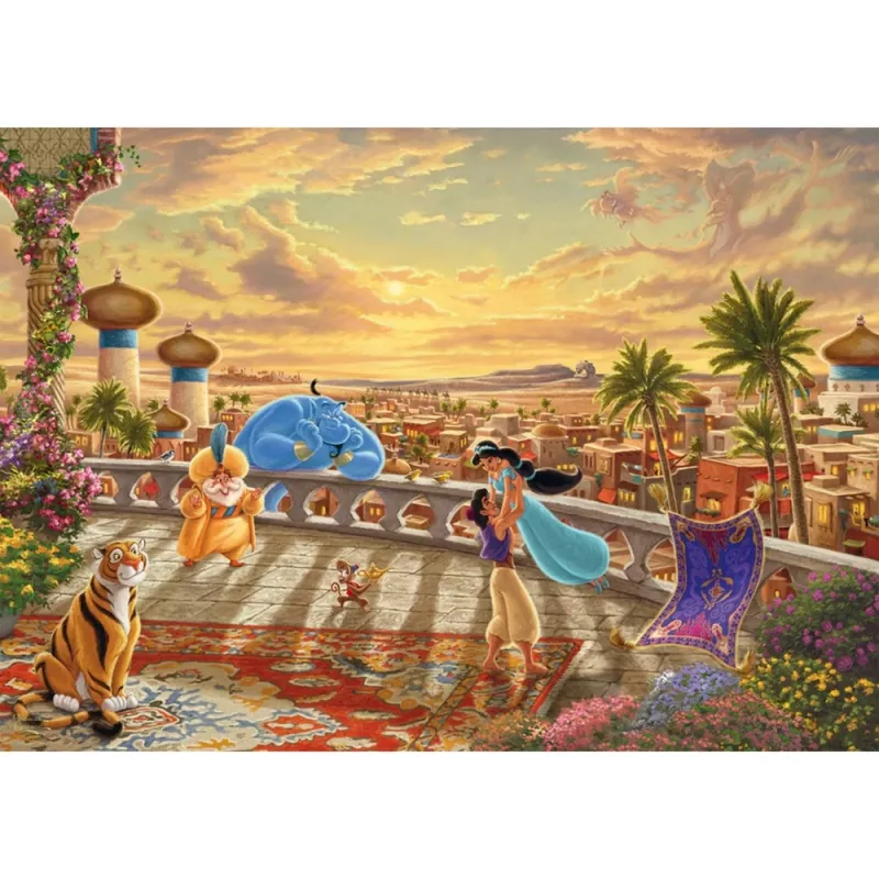 Schmidt Spiele 58032 Thomas Kinkade Studios Disney Dreams Collection – Jasmine tanssii aavikon auringonvalossa, palapeli, 1000 palaa, 12+