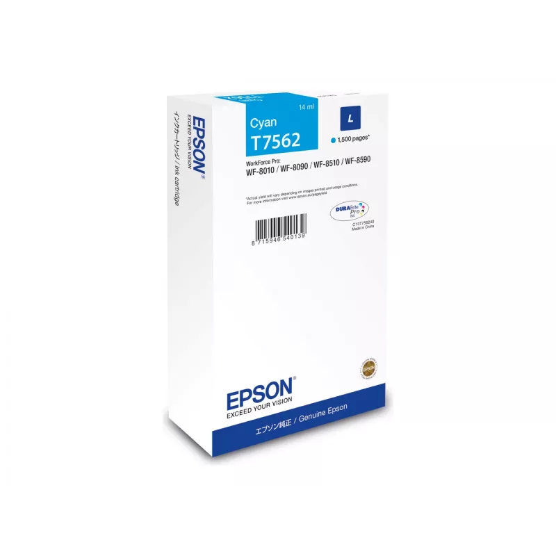 Epson C13T75624N mustekasetti 1 kpl alkuperäinen syaani