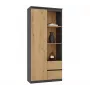 Top e Shop RS-80 BILY -kirjahylly, antrasiittirunko, artisan-tammiovi, 7 hyllyä, 2 laatikkoa, 1800×800×350 mm