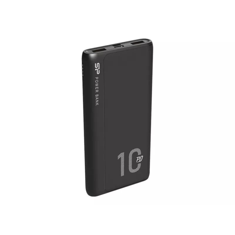 Varavirtalähde Silicon Power QP15 10000 mAh, LiPo, 2x USB-A + 2x USB-C, Micro-USB-tulo, musta