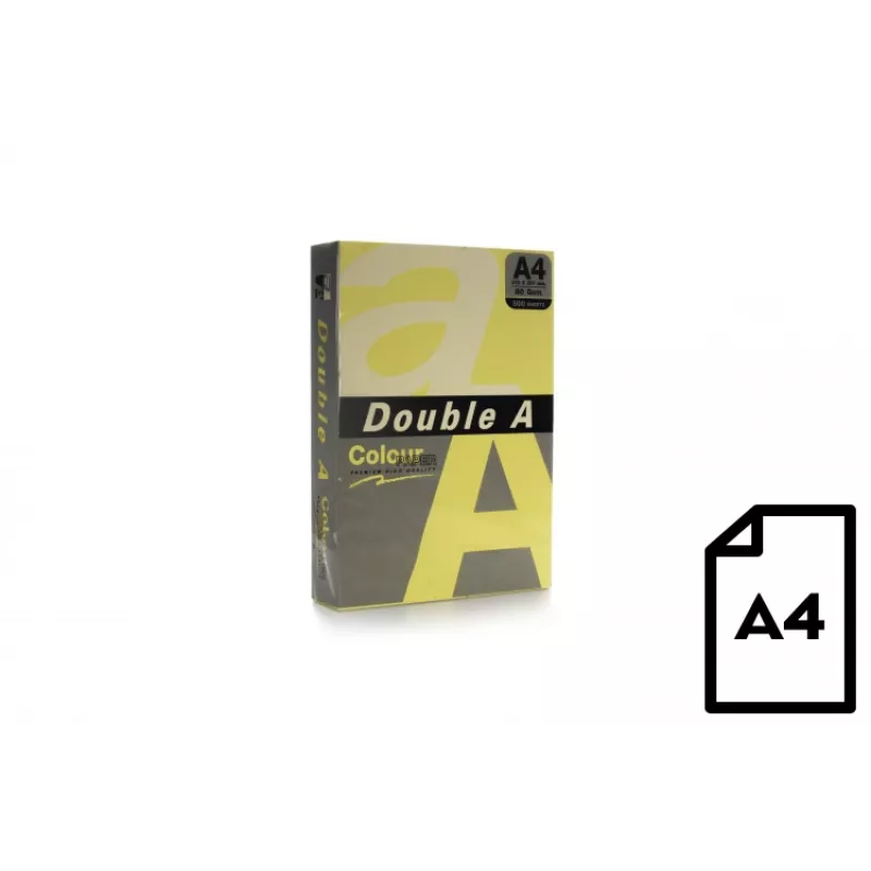 Värillinen paperi Double A, 80g, A4, 500 arkkia, Butter