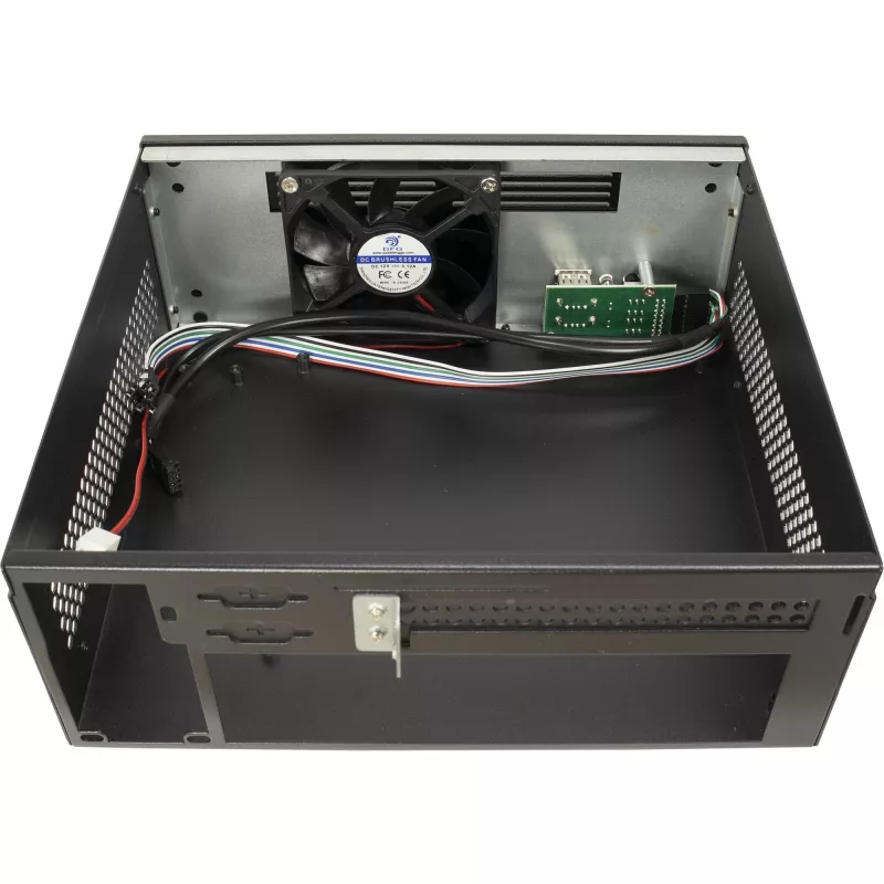 PC-kotelo INTER-TECH S21 musta/hopea ATX tuki 6 tuulettimelle