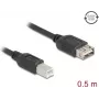 USB 2.0 kaapeli DELOCK 81529, USB B – USB A, 0,5 m, musta