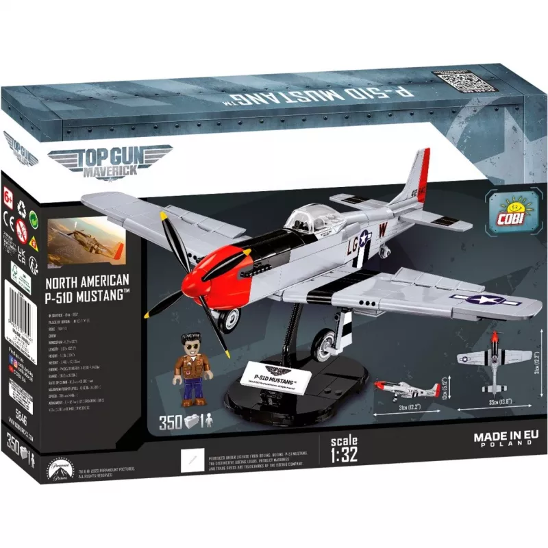 Top Gun Maverick P51D Mustang, rakennuslelu mittakaava 1:32