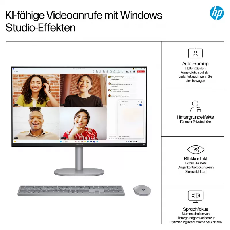 HP OmniStudio X 27-cs1077ng 27 tuuman FHD-kosketusnäyttöinen All-in-One-tietokone, Intel Core Ultra 7 256V, 16 GB RAM, 1 TB SSD