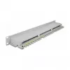 DeLOCK 19 tuuman kytkentäpaneeli 16 port Cat.6A 1HE harmaa metalli rack