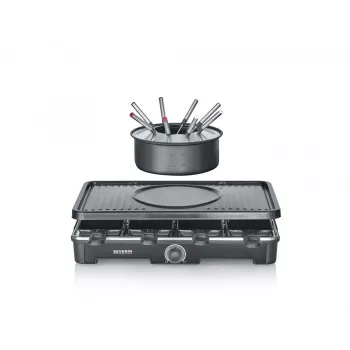 Severin RG 2347 raclette-grilli 8 henkilölle 1400 W musta