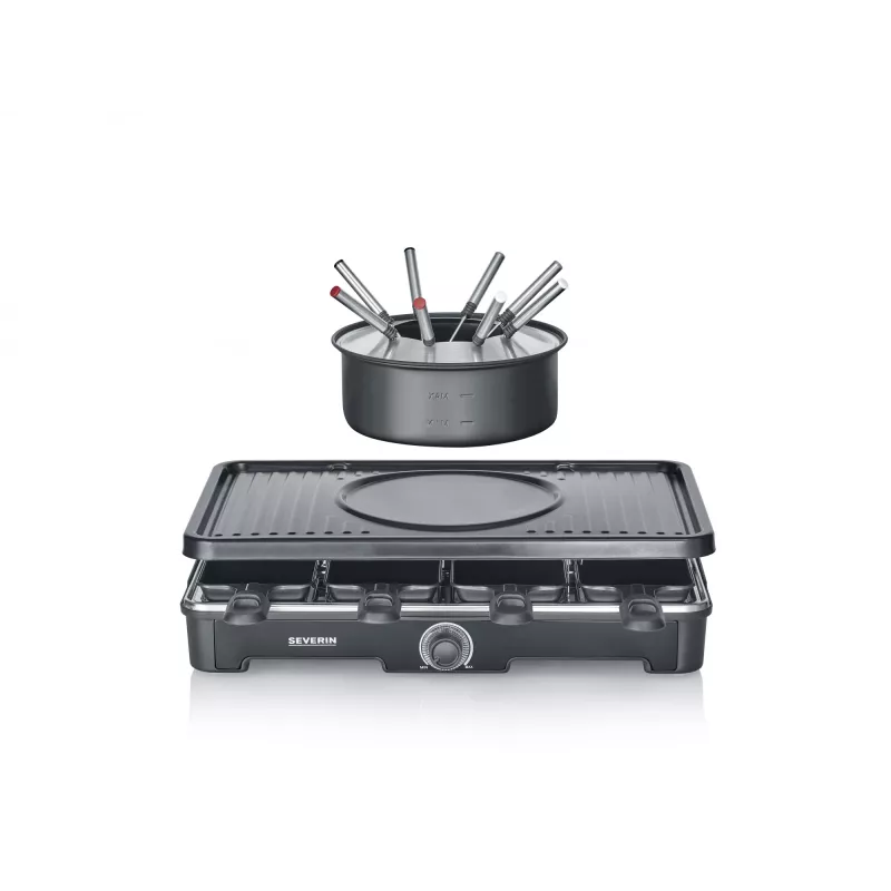 Severin RG 2347 raclette-grilli 8 henkilölle 1400 W musta