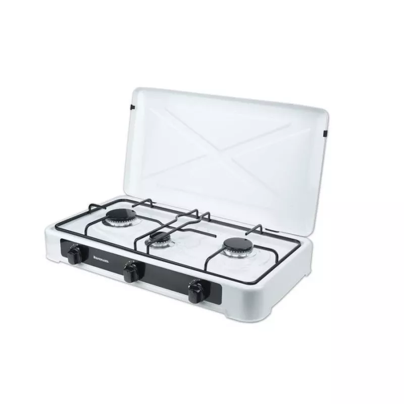 Kaasukeittotaso työtasolle Ravanson K-03TB [valkoinen; 3 aluetta]
