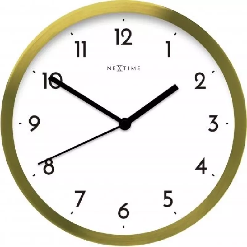 NeXtime seinäkello 2523gw Arabic, Ø44 cm, seinäkello, kulta/valkoinen