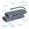 Gembird A-CM-COMBO7-01 kannettavan telakka/porttitoistin USB 3.2 Gen 1 (3.1 Gen 1) Type-A harmaa