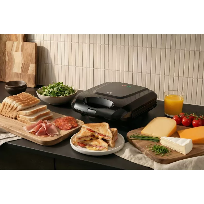 Promis STP 25 XXL voileipägrilli, 4 paahtoleipää, 1 400 W, musta