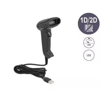 DeLOCK USB-käsikäyttöinen viivakoodilukija 1D 2D saksalainen versio
