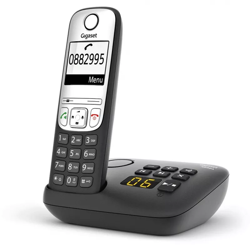 Gigaset A690A - analoginen/DECT-puhelin - langaton luuri - kaiutin - 100 merkintää - musta (S30852-H2830-B101)