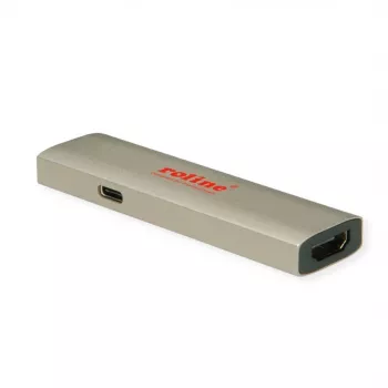 ROLINE GOLD -näyttösovitin USB-C - HDMI 8K60Hz uros/naaras+ PD 60W - sovitin - digitaali/data (14.01.3478)