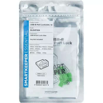 SmartKeeper BL04P1GN 10 x USB B-portti BPort-tulpat ilman lukitusavainta mini vihreä SLSART-0105 SLSART0105 (SLSART-0105)