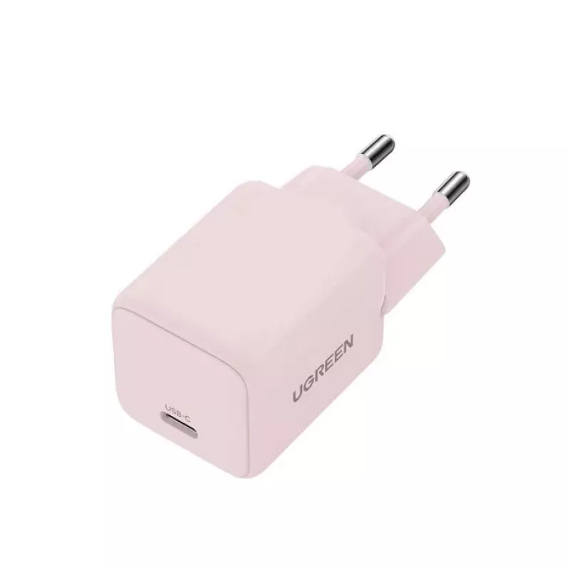 Virtalähde UGREEN X512 20W USB-C PD-pikalataus, pinkki, 100–240V tulo, 1× USB-C