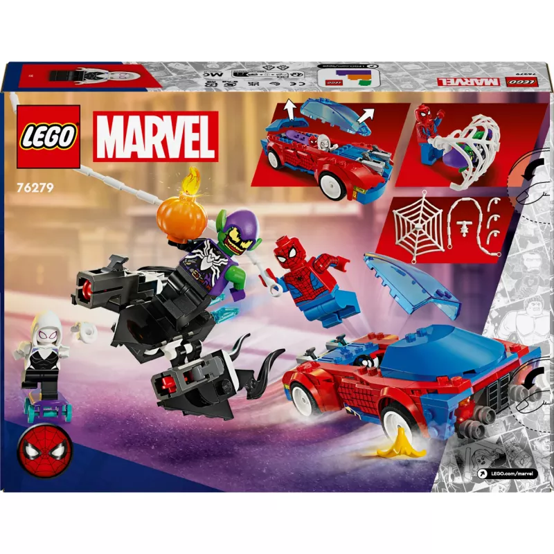 LEGO Marvel 76279 Spider-Man kilpa-auto & Venom Green Goblin rakennussarja