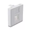 Napsautettava 45×45 mm Keystone-moduulikansi DELOCK Easy 45 1 portille, ABS, valkoinen, pölysuojuksella