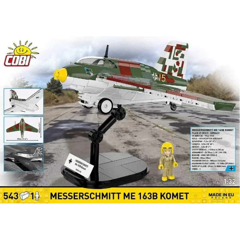 Rakennuspalikat Messerschmitt Me 163B Komet 543 palaa