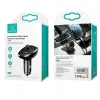 USAMS US-CC115 C21 auto-FM-lähetin kaksois-USB-laturilla, Bluetooth 5.0, 3,4 A, musta