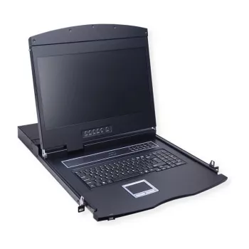 Kehikkokonsoli VALUE 26.99.0162 — 17 tuuman (43,2 cm) 1280x1024 1U, USB-näppäimistö/hiiri, musta