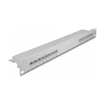 DeLOCK 19 tuuman kytkentäpaneeli 16 port Cat.6A 1HE harmaa metalli rack