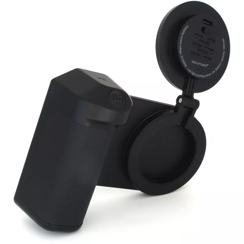 Selfie-valo RealPower Selfie MagFree LED musta valkoinen ABS PU