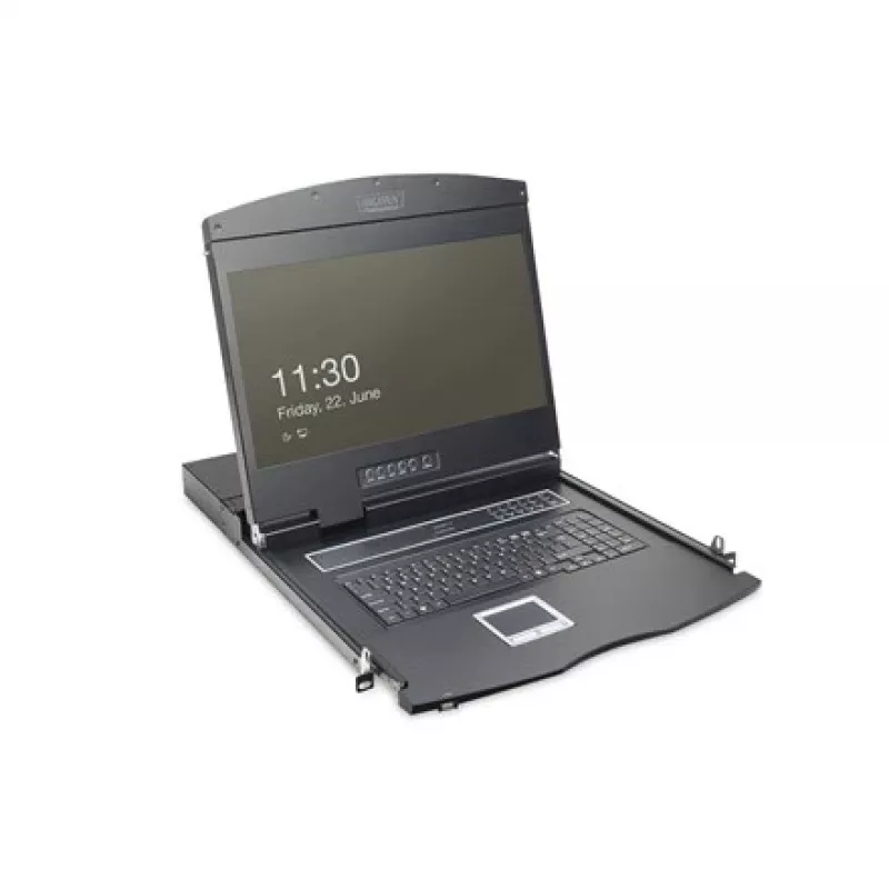 Digitus KVM-konsoli 19 tuumaa LCD 8-porttinen VGA US-näppäimistö