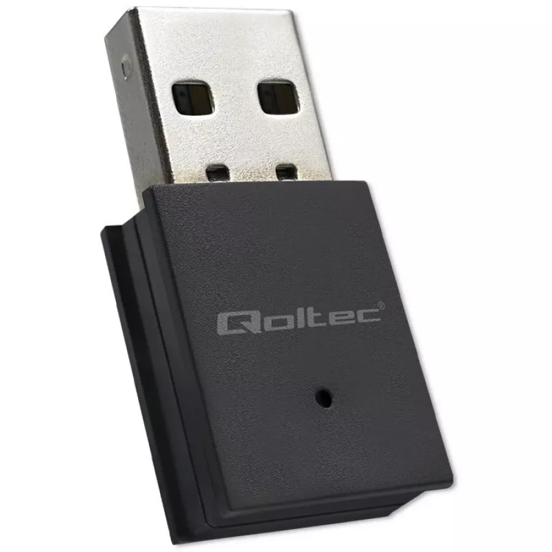 Kompakti langaton mini-USB-WLAN-sovitin QOLTEC 57007 – Single-Band 2,4 GHz, jopa 150 Mbit/s, sisäinen antenni