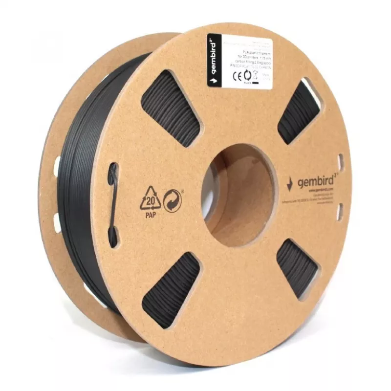 3D-tulostusmateriaali Gembird 3DP-PLA1.75-02-CARBON
