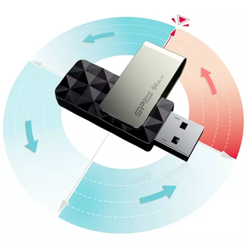 Silicon Power Blaze B30 USB-muistitikku 64 GB USB Type-A 3.0 (3.1 Gen 1) musta