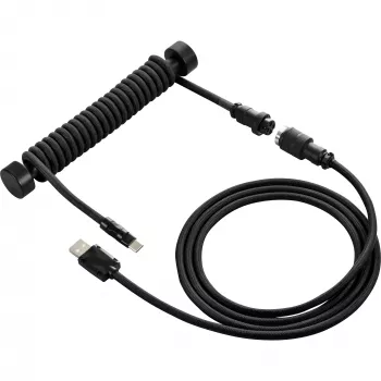 Sharkoon SGK50 Aviator spiraalikaapeli SKILLER SGK50:lle, USB-A - USB-C, 1,85 m, Titan/musta