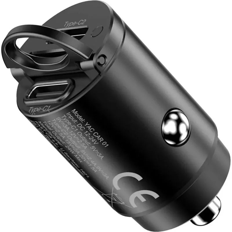 Autolaturi YENKEE CAR 01 Power Delivery 30W 2×USB-C