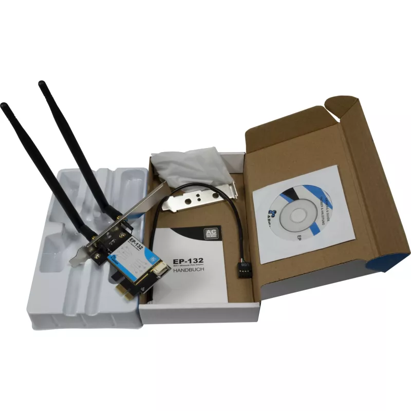 Langaton USB-verkkosovitin INTER-TECH Argus EP-132, USB 2.0, Wi-Fi 5 (jopa 600 Mbit/s)