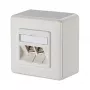 Metz Connect C6Amodul 270° - pistorasialiitäntä - RJ 45 - 2 verkkopistorasiaa - pure white, RAL 9010 (130B12D20002-E)